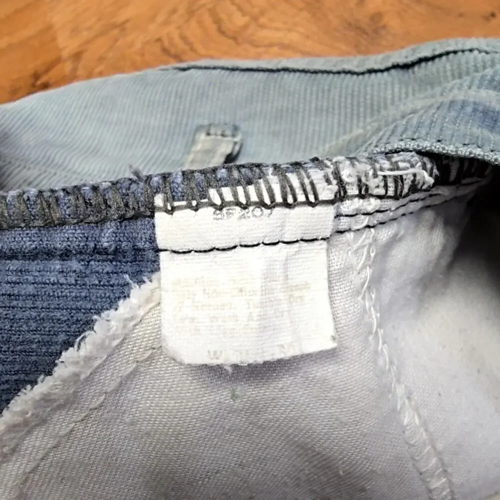 Vintage Corduroy Shorts Distressed Blue Mens 31 Cutoff Shorts